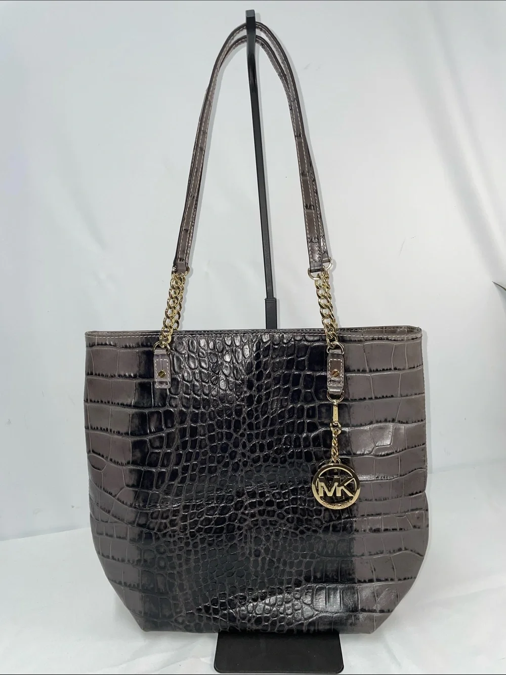 MICHAEL KORS JET SET CROCODILE EMBOSSED LEATHER TOTE FTL-07-159